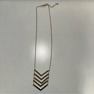Long Chevron Gold Necklace